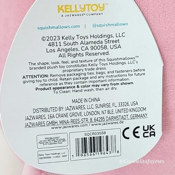 SELENE 🦈 Pink Smiling Shark Original Squishmallow by Kelly Toy ☆ NWT ☆ - Picture 8 of 8